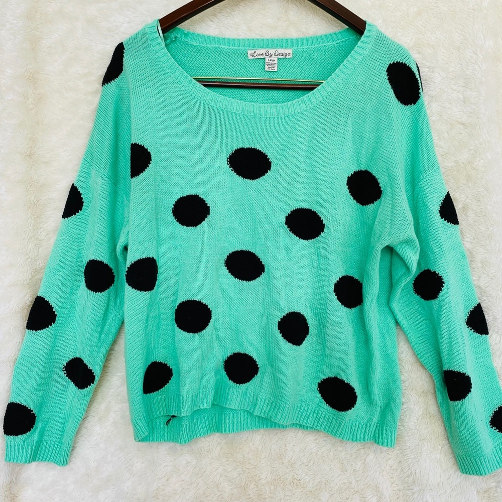 Mint Polka Dot Sweater